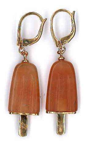 AMBROSINI JEWELS -  ORECCHINI ARGENTO 925Â°  ghiacciolo finitura rosÃ© pietra arancio medi (2...