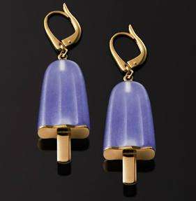 AMBROSINI JEWELS -  ORECCHINI ARGENTO 925Â°  ghiacciolo finitura rosÃ© pietra viola medi (21x...