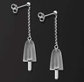 AMBROSINI JEWELS -  ORECCHINI ARGENTO 925Â°  ghiacciolo finitura bianca pietra ghiaccio piccoli...