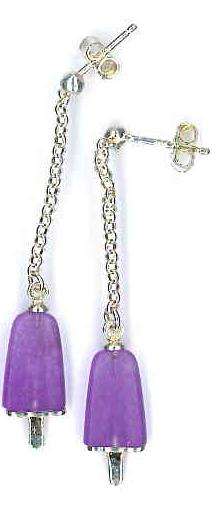 AMBROSINI JEWELS -  ORECCHINI ARGENTO 925Â°  ghiacciolo finitura bianca pietra viola piccoli (1...