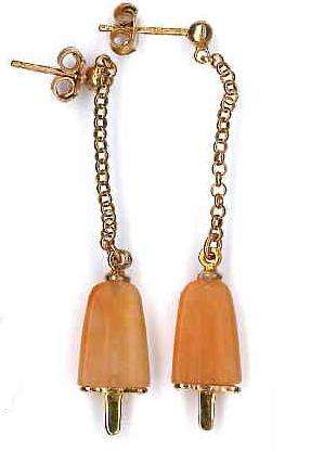 AMBROSINI JEWELS -  ORECCHINI ARGENTO 925Â°  ghiacciolo finitura rosÃ© pietra arancio piccoli...