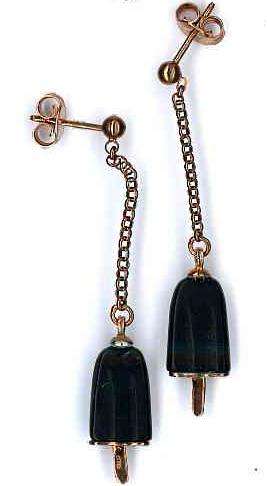 AMBROSINI JEWELS -  ORECCHINI ARGENTO 925Â°  ghiacciolo finitura rosÃ© pietra nera piccoli (1...