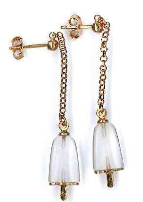 AMBROSINI JEWELS -  ORECCHINI ARGENTO 925Â°  ghiacciolo finitura rosÃ© pietra ghiaccio piccol...