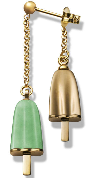 AMBROSINI JEWELS -  ORECCHINI doppi ARGENTO 925Â° ghiacciolo finitura rosÃ© pietra verde (OGD...