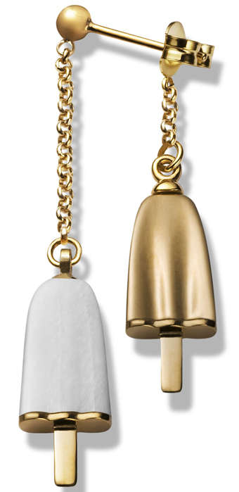 AMBROSINI JEWELS -  ORECCHINI doppi ARGENTO 925Â° ghiacciolo finitura rosÃ© pietra bianca (OG...