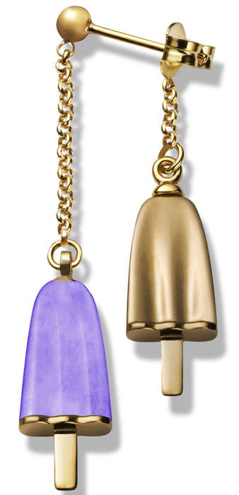 AMBROSINI JEWELS -  ORECCHINI doppi ARGENTO 925Â° ghiacciolo finitura rosÃ© pietra viola (OGD...
