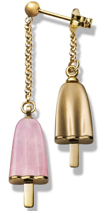 AMBROSINI JEWELS -  ORECCHINI doppi ARGENTO 925Â° ghiacciolo finitura rosÃ© pietra rosa (OGD ...