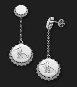 AMBROSINI JEWELS - ORECCHINI ARGENTO 925Â° tappo finitura bianca cane (OTA 01 02)