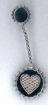 AMBROSINI JEWELS - ORECCHINI ARGENTO 925Â° tappo finitura bianca con pietre cuore (OTA 01 04 PT)