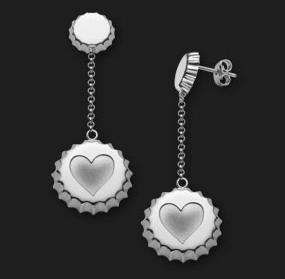 AMBROSINI JEWELS - ORECCHINI ARGENTO 925Â° tappo finitura bianca cuore (OTA 01 04)