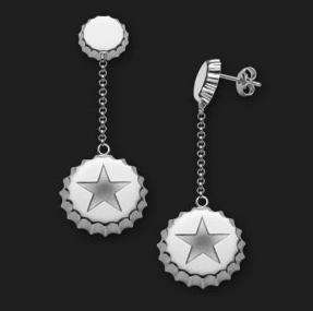AMBROSINI JEWELS - ORECCHINI ARGENTO 925Â° tappo finitura bianca stella (OTA 01 05)