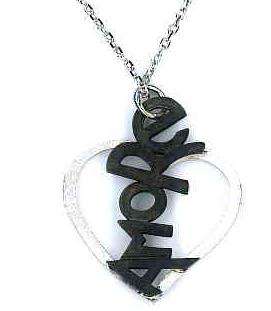 AMBROSINI JEWELS - PENDENTE ARGENTO 925Â° cuore finitura bianca satinata scritta brunita (PC 01...