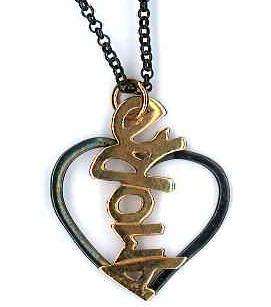 AMBROSINI JEWELS - PENDENTE ARGENTO 925Â° cuore finitura brunita lucida scritta rosÃ© (PC 03 ...