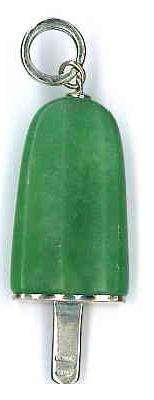 AMBROSINI JEWELS -  PENDENTE ARGENTO 925Â°  ghiacciolo finitura bianca pietra verde grande (26x...