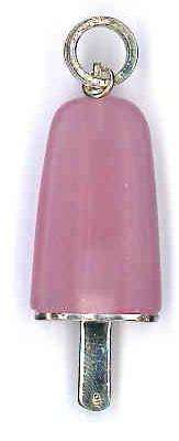 AMBROSINI JEWELS -  PENDENTE ARGENTO 925Â°  ghiacciolo finitura bianca pietra rosa grande (26x1...