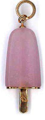 AMBROSINI JEWELS -  PENDENTE ARGENTO 925Â°  ghiacciolo finitura rosÃ© pietra rosa grande (26x...