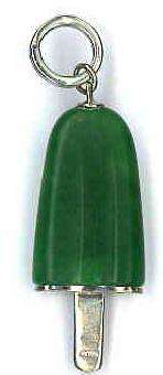 AMBROSINI JEWELS -  PENDENTE ARGENTO 925Â° ghiacciolo finitura bianca pietra verde medio (29.5x...