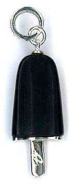 AMBROSINI JEWELS -  PENDENTE ARGENTO 925Â°  ghiacciolo finitura bianca pietra nera medio (29.5x...