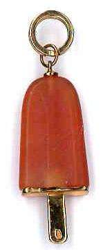 AMBROSINI JEWELS -  PENDENTE ARGENTO 925Â°  ghiacciolo finitura rosÃ© pietra arancio medio (2...