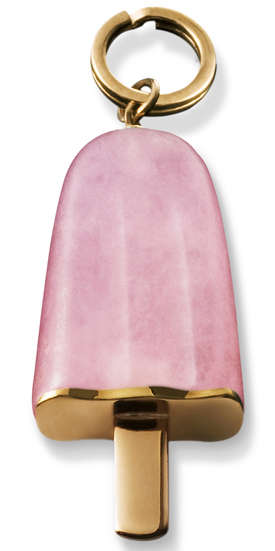 AMBROSINI JEWELS -  PENDENTE ARGENTO 925Â°  ghiacciolo finitura rosÃ© pietra rosa medio (29.5...