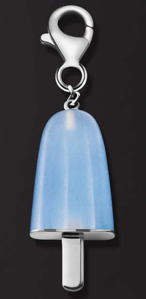 AMBROSINI JEWELS -  PENDENTE ARGENTO 925Â°  ghiacciolo finitura bianca pietra azzurra  piccolo ...