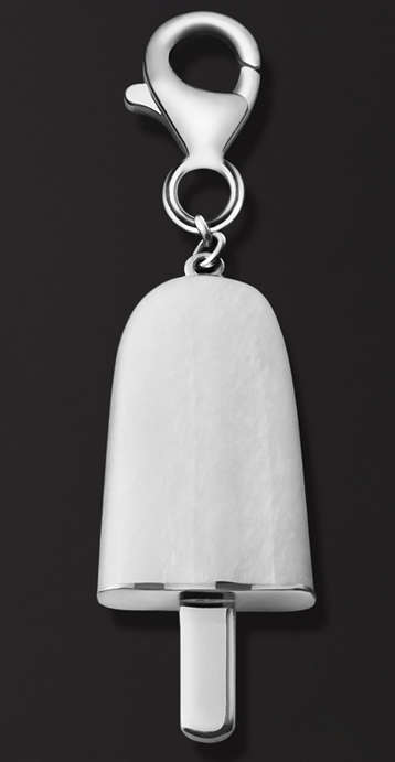 AMBROSINI JEWELS -  PENDENTE ARGENTO 925Â°  ghiacciolo finitura bianca pietra bianca piccolo (2...