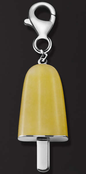 AMBROSINI JEWELS -  PENDENTE ARGENTO 925Â°  ghiacciolo finitura bianca pietra gialla piccolo (2...
