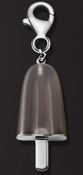AMBROSINI JEWELS -  PENDENTE ARGENTO 925Â°  ghiacciolo finitura bianca pietra marrone piccolo (...