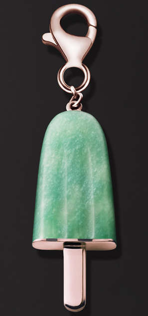 AMBROSINI JEWELS -  PENDENTE ARGENTO 925Â°  ghiacciolo finitura rosÃ© pietra verde piccolo (2...