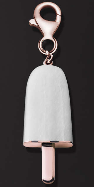 AMBROSINI JEWELS -  PENDENTE ARGENTO 925Â°  ghiacciolo finitura rosÃ© pietra bianca piccolo (...