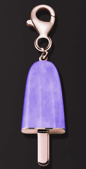 AMBROSINI JEWELS -  PENDENTE ARGENTO 925Â°  ghiacciolo finitura rosÃ© pietra viola piccolo (2...