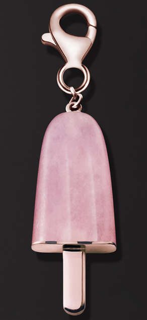 AMBROSINI JEWELS -  PENDENTE ARGENTO 925Â°  ghiacciolo finitura rosÃ© pietra rosa piccolo (21...