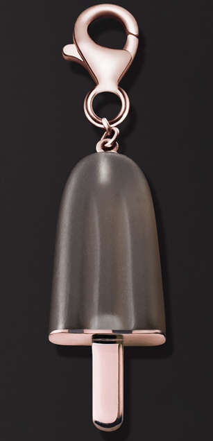 AMBROSINI JEWELS - PENDENTE ARGENTO 925Â°  ghiacciolo finitura rosÃ© pietra marrone piccolo (...