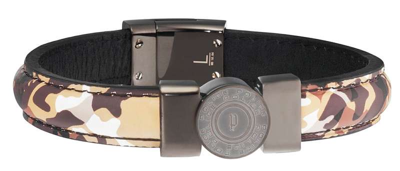 Police Jewelsshooter Bracciale Ip Marrone Ss 18cm Con Chiusura Megnetica /Ss Ip Brown Bracelet 18...