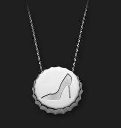 AMBROSINI JEWELS - PENDENTE ARGENTO 925Â° tappo finitura bianca scarpa (PTA 01 03)