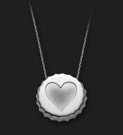 AMBROSINI JEWELS - PENDENTE ARGENTO 925Â° tappo finitura bianca cuore (PTA 01 04)
