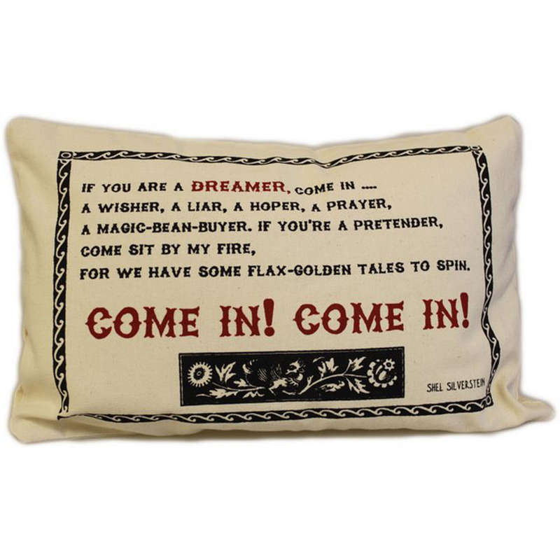 CUSCINI LETTERARI - Copricuscino in Juta lavata / Cotton pillow case  COME IN! - Size 38x25cm (SL...