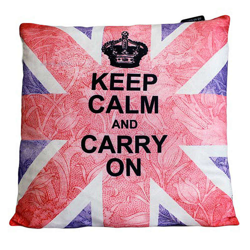 CUSCINI LETTERARI - Copricuscino in Juta lavata / Cotton pillow case  KEEP CALM AND CARRY ON - Si...