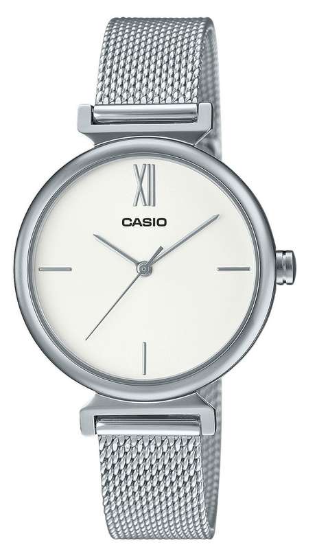 Casio Analog Stainless Steel Silver Dial Quartz LTP-2024VM-7C Women's Watch With Bangle Set