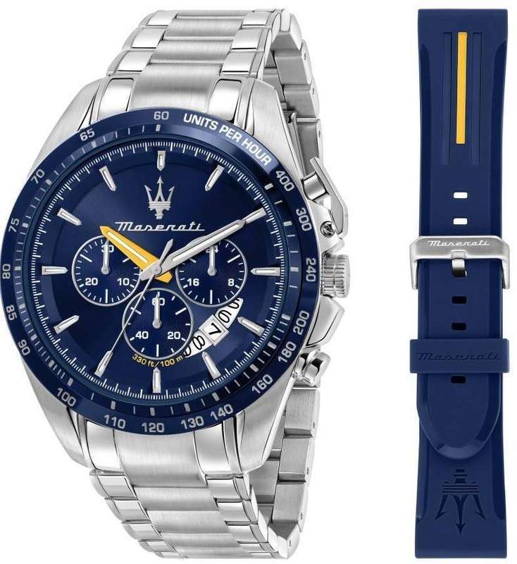 Maserati Modena Edition Chronograph Stainless Steel Blue Dial Quartz R8871612039 100M Men's Watch...