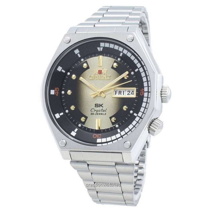 Refurbished Orient Revival Stainless Steel Gold And Black Dial Automatic 22 Jewels RA-AA0B01G19B ...