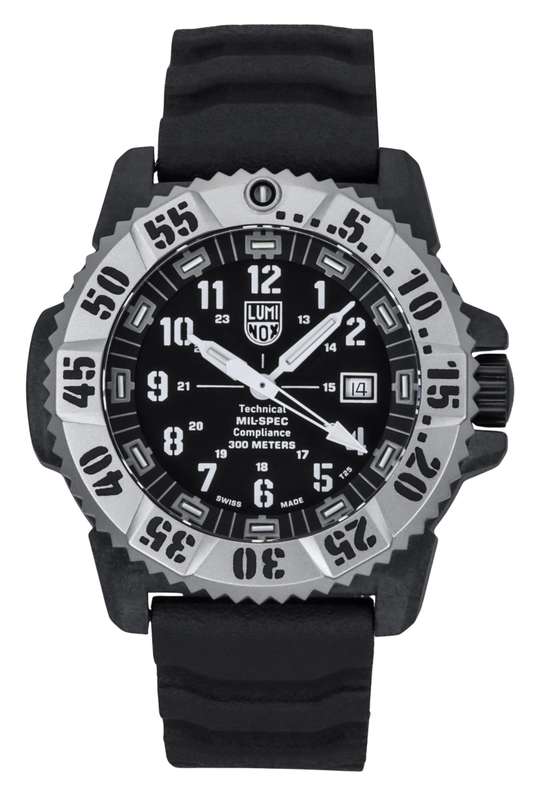 Luminox MIL-SPEC Rubber And Nylon Strap Black Dial Quartz Diver's XL.3351.1.SET 300M Men's Watch ...