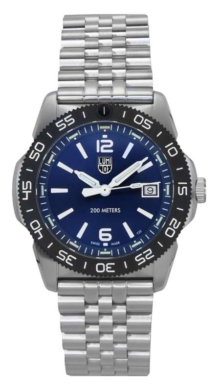 Luminox Pacific Diver Ripple Stainless Steel Blue Dial Quartz XS.3123M.SET.1 200M Men's Watch Wit...