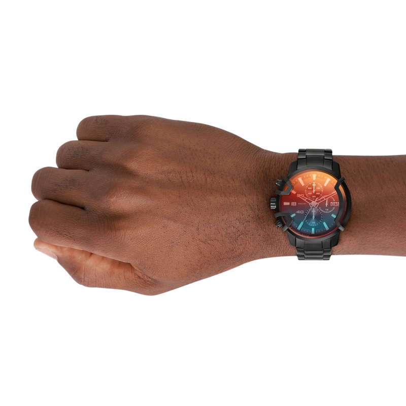Diesel Griffed Chronograph Black Stainless Steel Men's Watch (DZ4605)