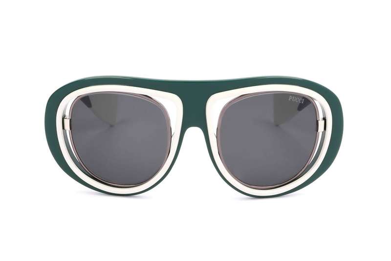 Emilio Pucci Sunglasses Ep0059 Shiny Dark Green (EP0059-96A 59-25-130) Women's EYEWEAR