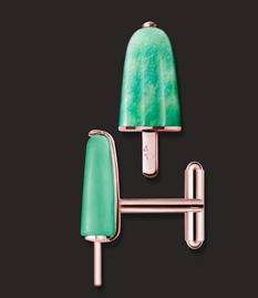 Ambrosini Jewels -  Gemelli Argento 925° Ghiacciolo Finitura Rosé Pietra Verde (GG 02 02 02)  J...