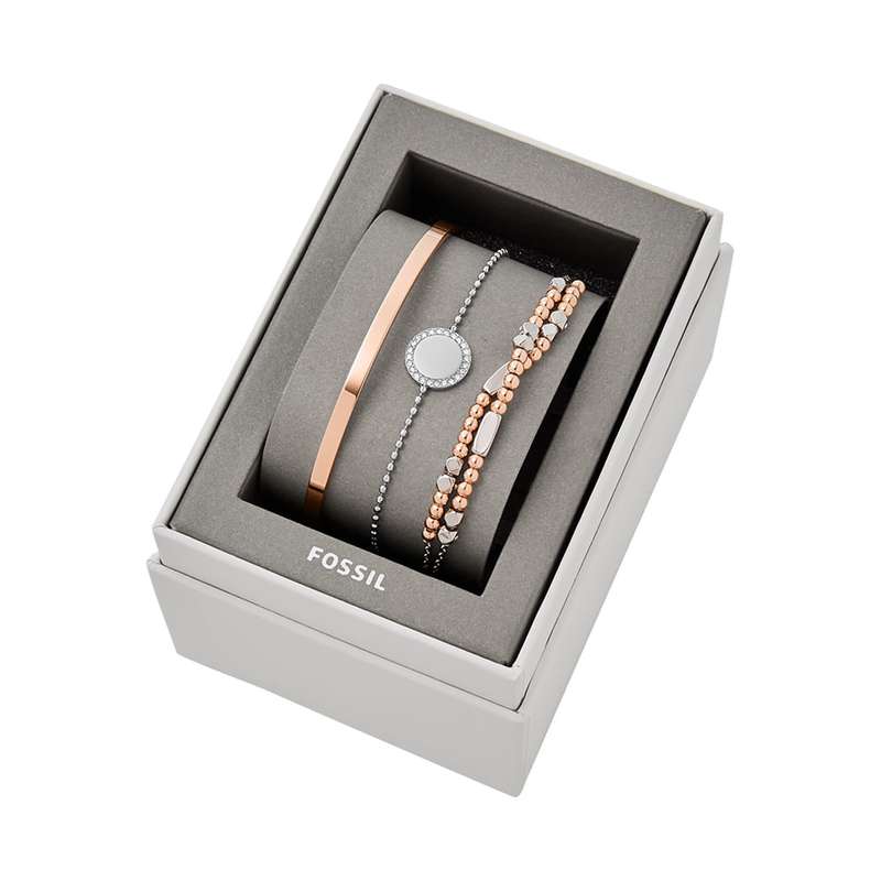 Fossil Jewels Women's Bracelet + Bangle + Bracelet Jewellery Set (jgftset1046)