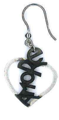 Ambrosini Jewels - Orecchini Argento 925° Cuore Finitura Bianca Satinata Scritta Brunita (OC 01 ...