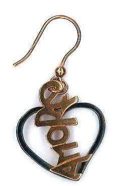 Ambrosini Jewels - Orecchini Argento 925° Cuore Finitura Brunita Lucida Scritta Rosé (OC 03 12 ...