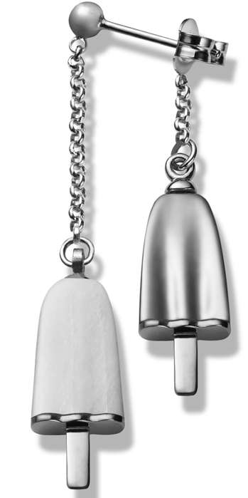 Ambrosini Jewels -  Orecchini Doppi Argento 925° Ghiacciolo Finitura Bianca Pietra Bianca (OGD 0...